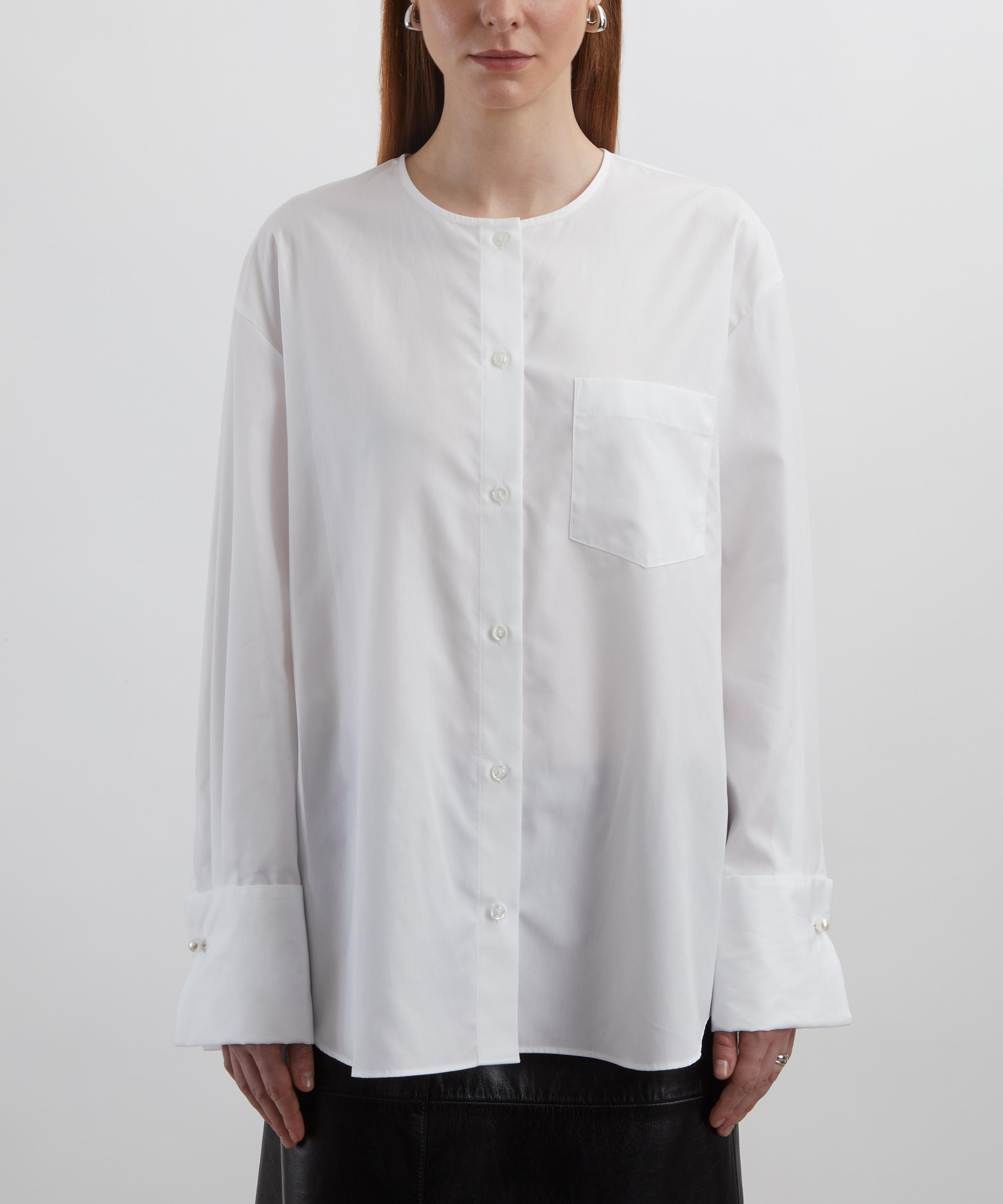 Collarless Elongated Shirt - 3