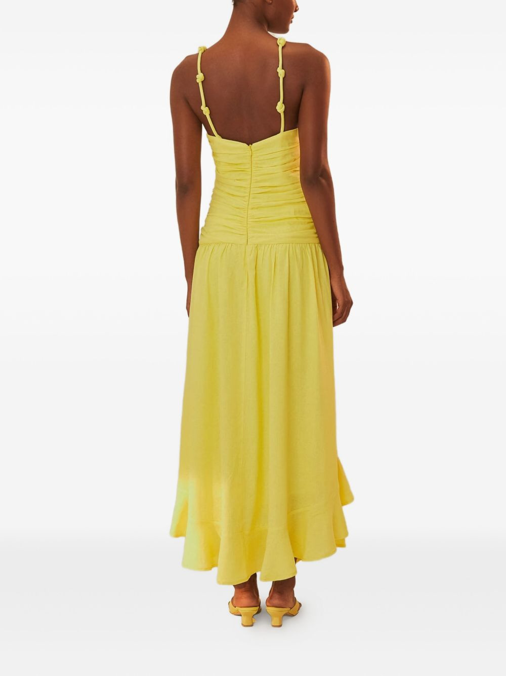 knotted-strap ruffled maxi dress - 2