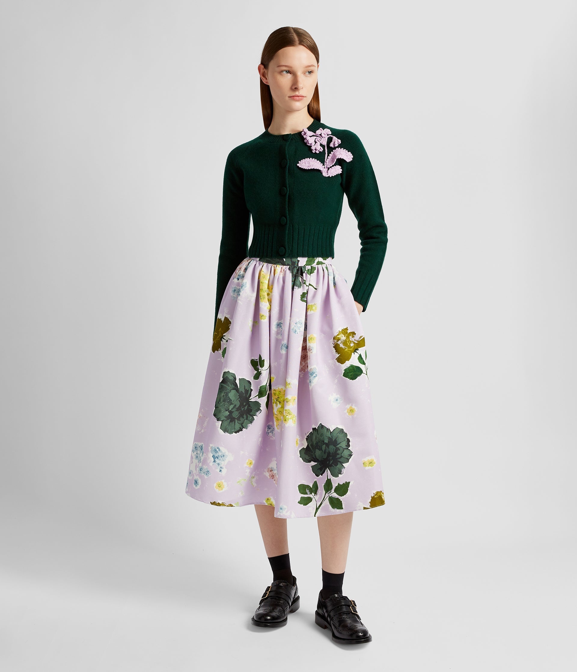 GATHERED MIDI SKIRT - 4