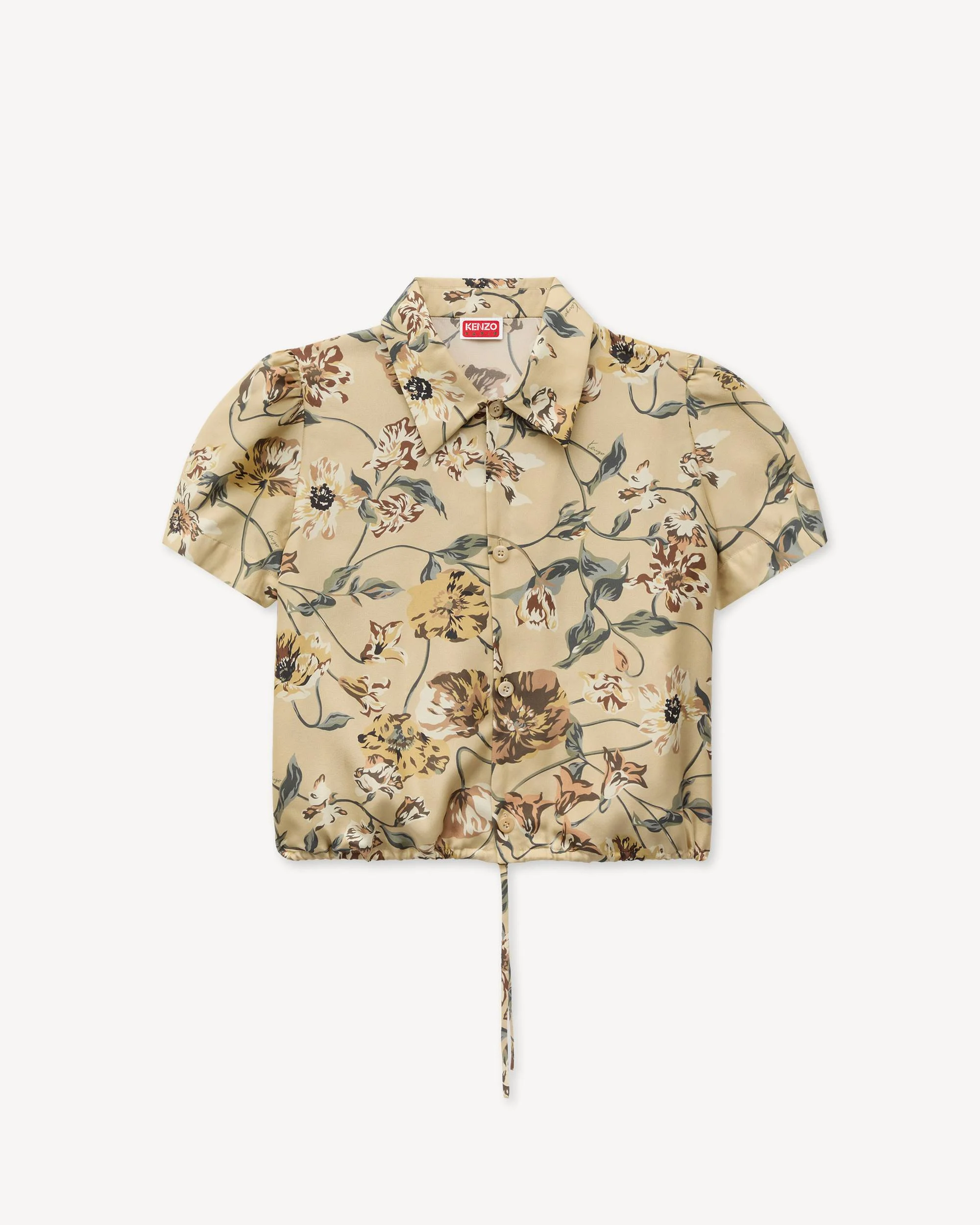 'KENZO Wildflower' puffy sleeves blouse in silk - 1