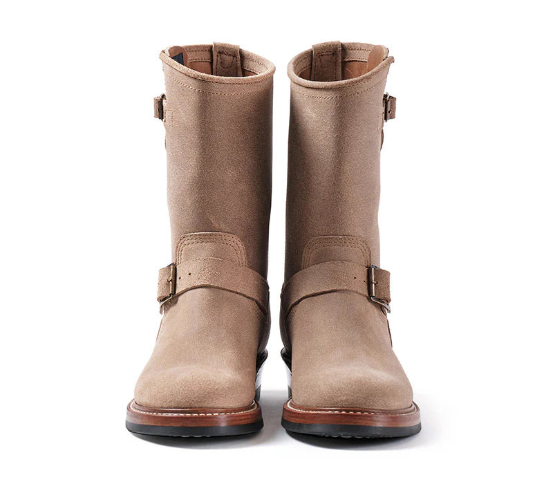 PRE-SALE LK-003 Wabash Engineer Boots Horween Leather CXL Natural Roughout - 3