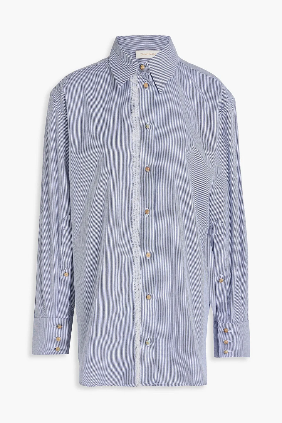 Embroidered striped cotton Oxford shirt - 1