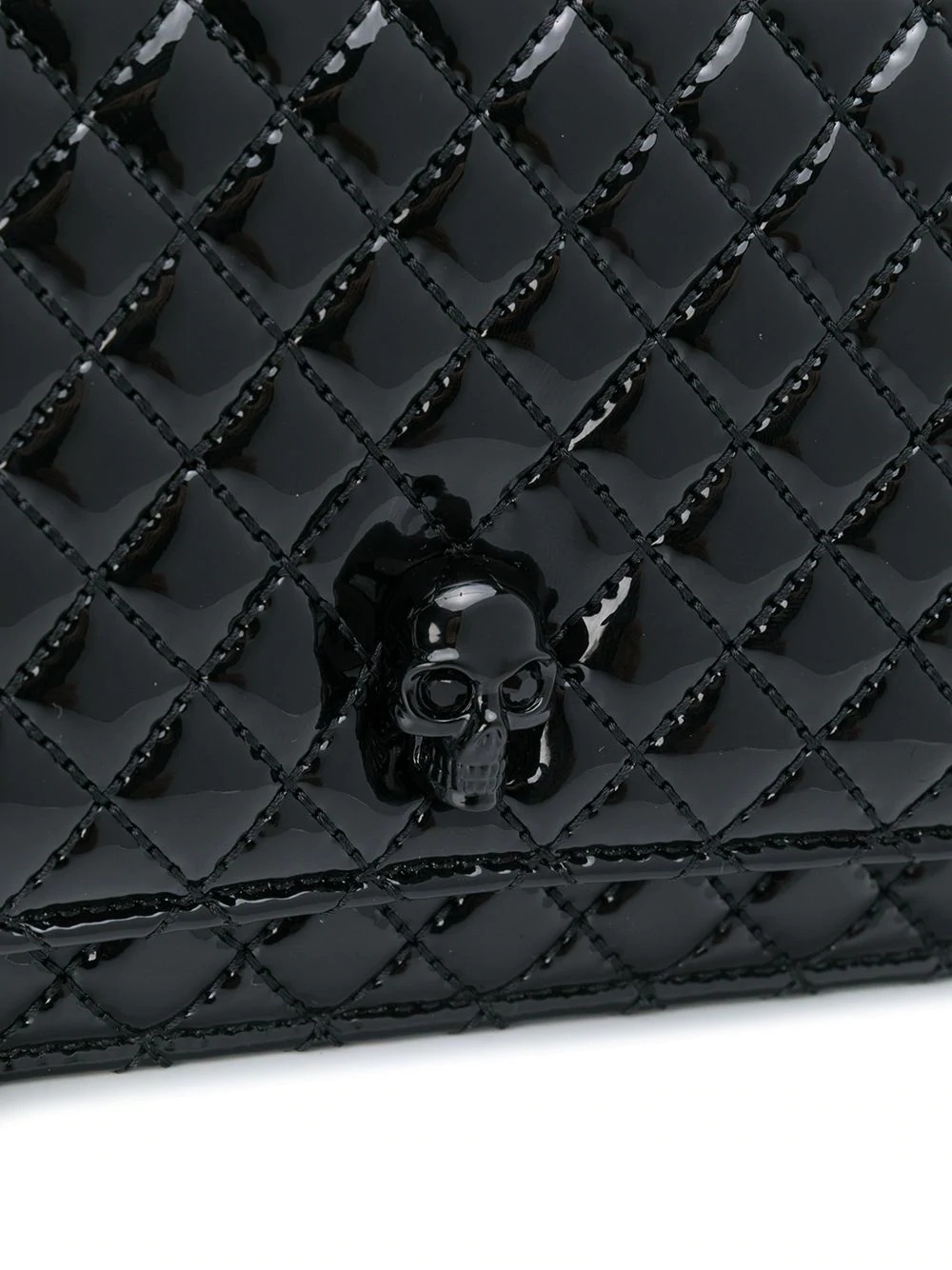 skull quilted shoulder bag - 4