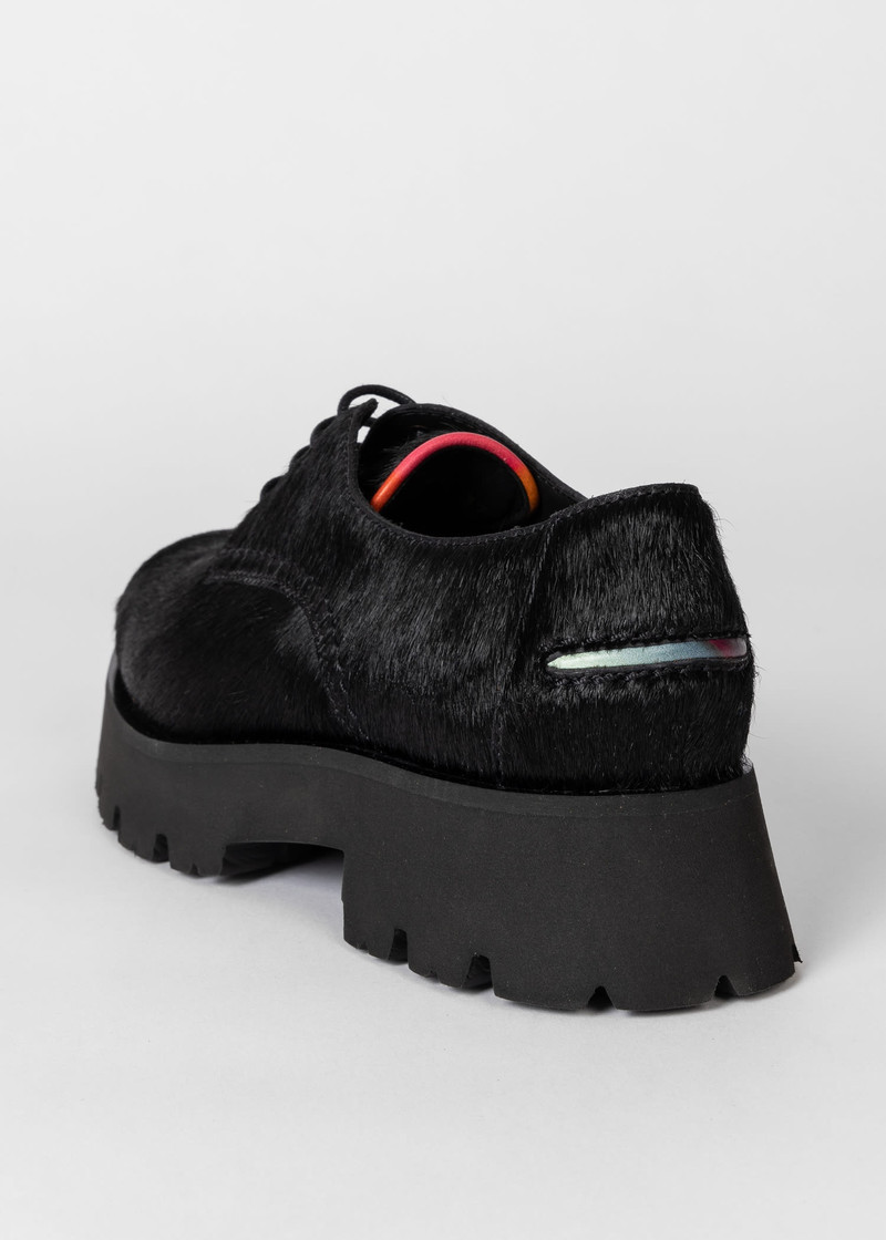 Black Fur 'Dawn' Lace Up Shoes 3