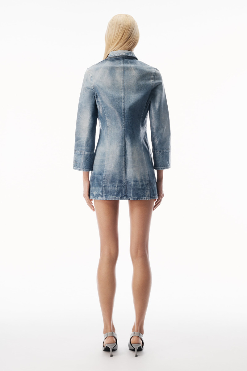 GLAZED DENIM LONG JACKET 4