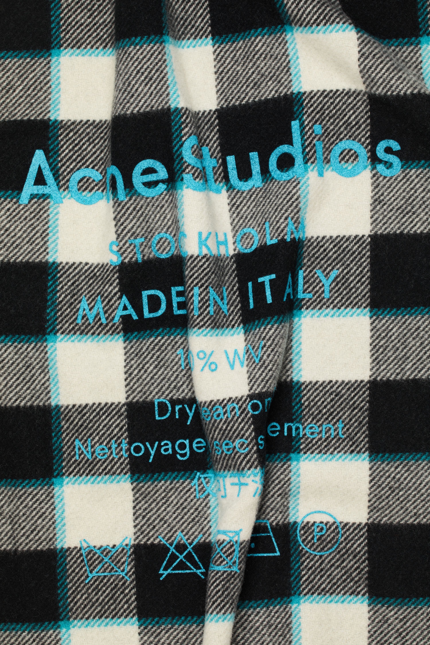 Checked logo scarf black/white - 2