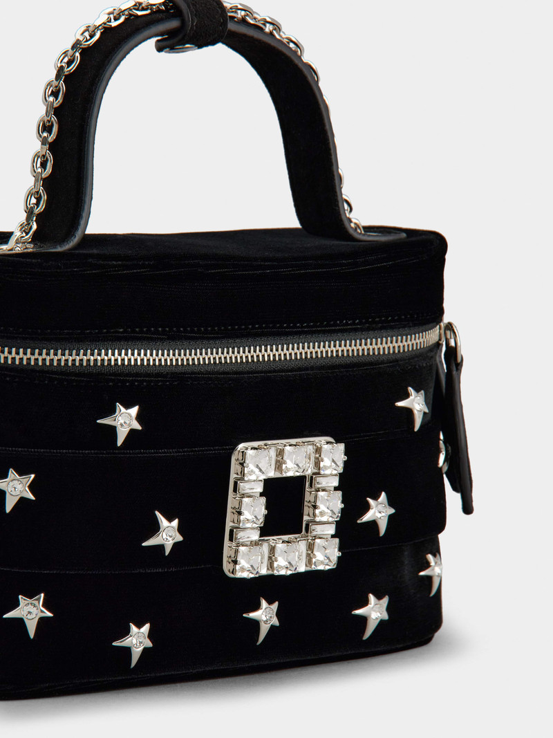 Roger Vivier Vanity Stars Strass Buckle Micro Bag in Velvet 7