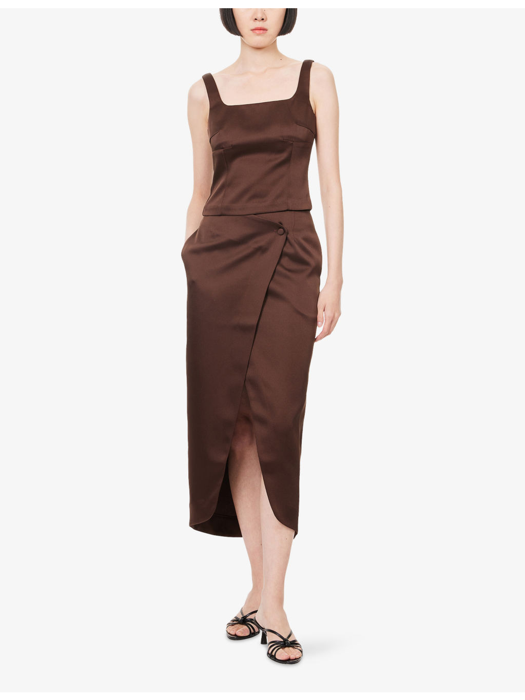 Pilino Square-Neck Satin Top - 2