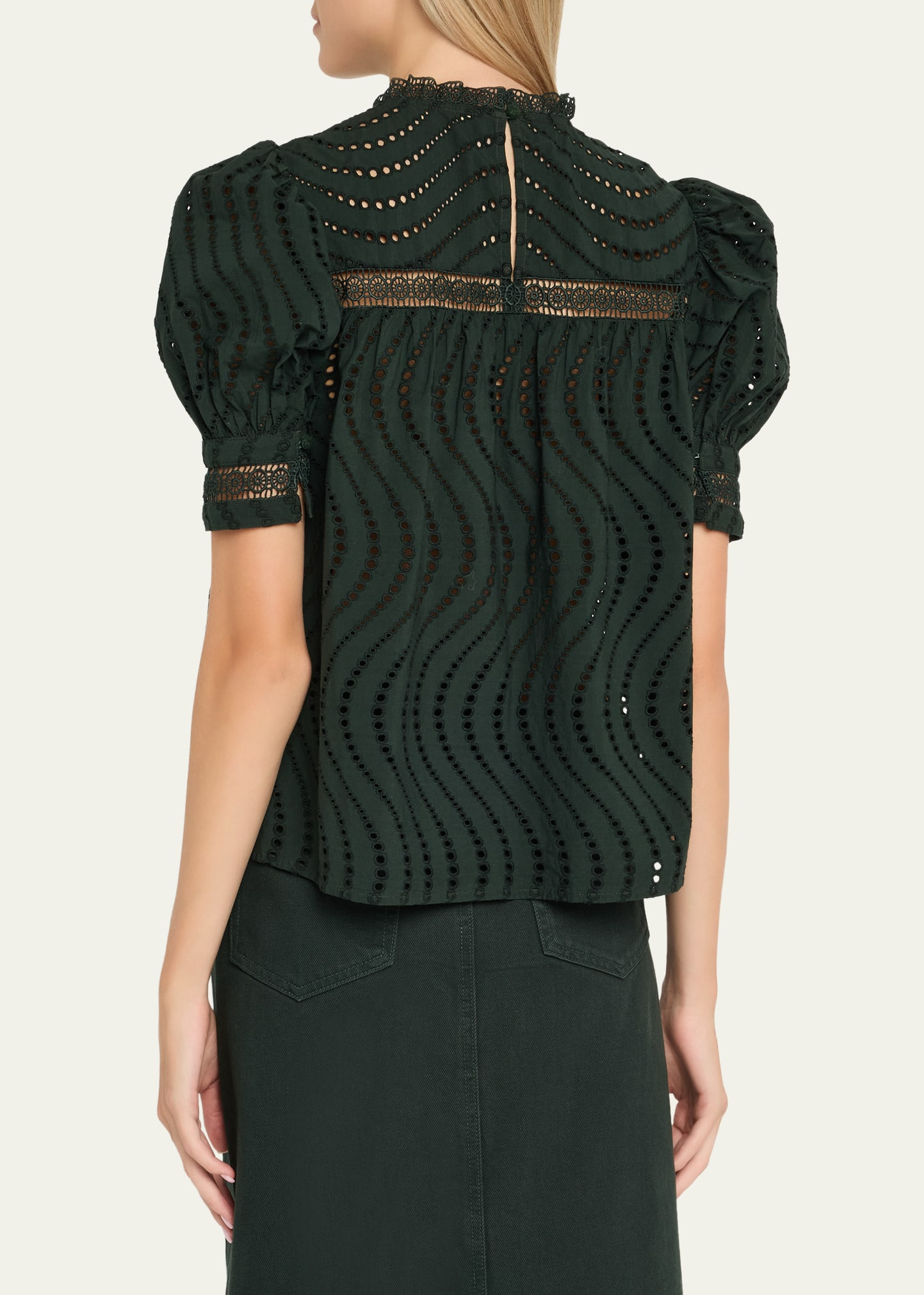 Virginia Lace Eyelet Short-Sleeve Blouse - 3