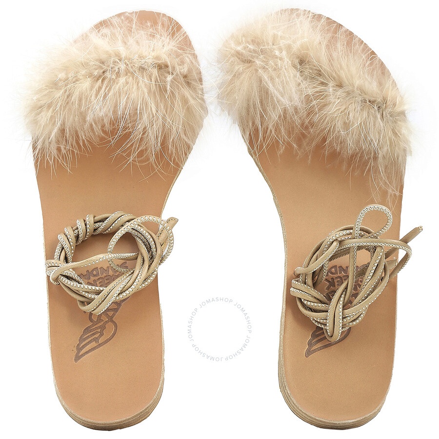Ancient Greek Sandals Ladies Beige Choros Flat Sandals - 4