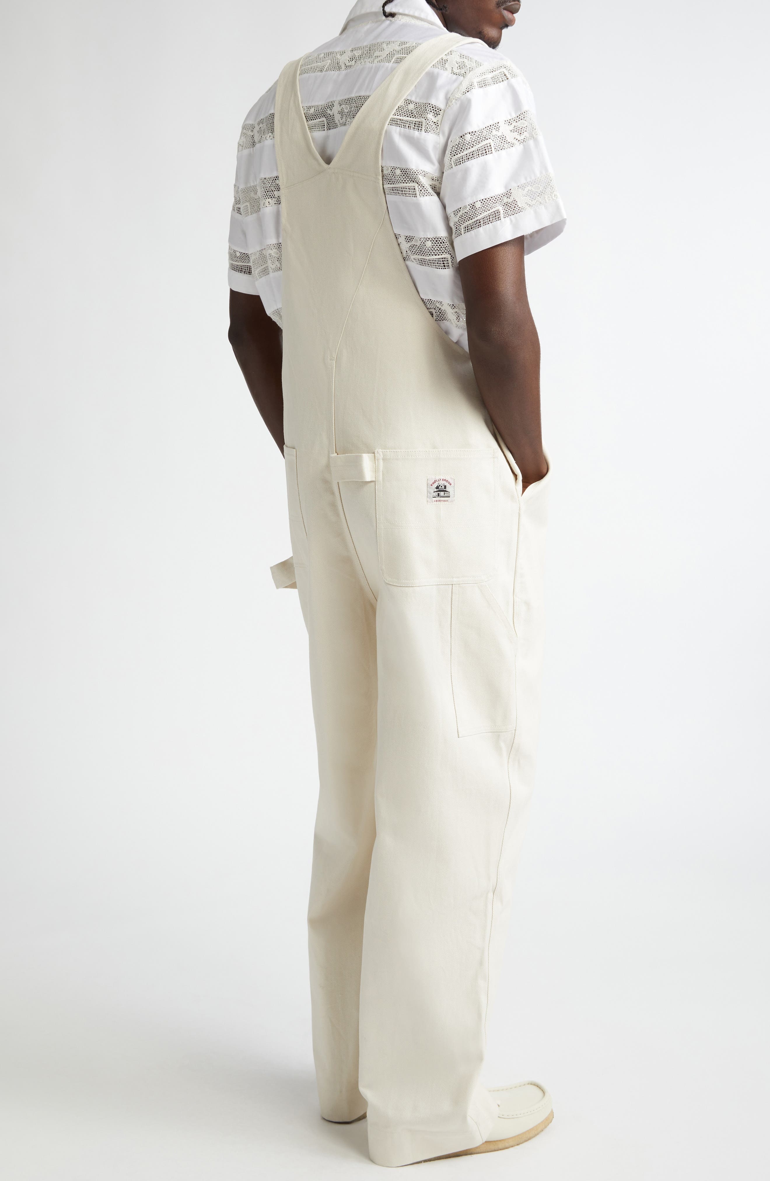 Bode Knolly Brook Overalls in White at Nordstrom - 2