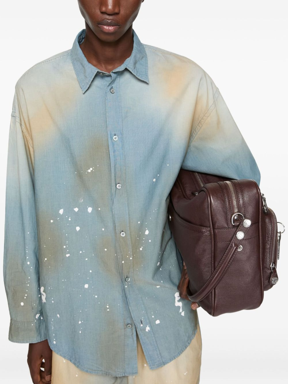 paint-splatter cotton shirt - 4