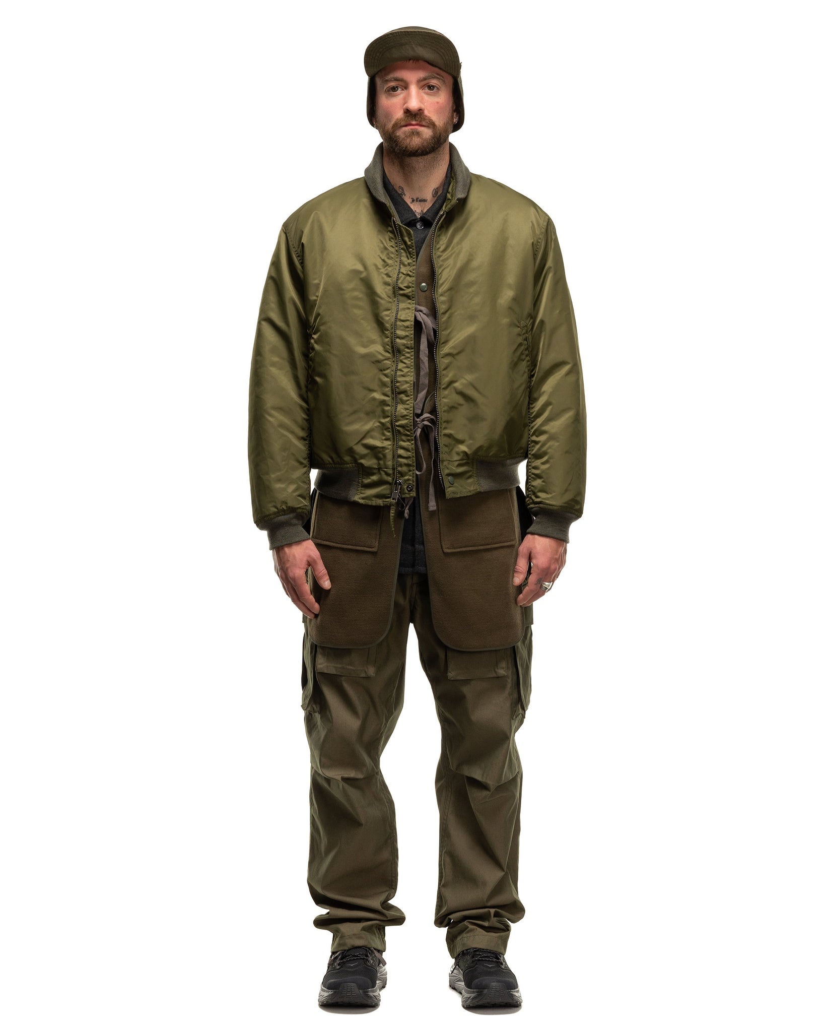 Engineered Garments LL Jacket Flight Satin Nylon Olive havenshop