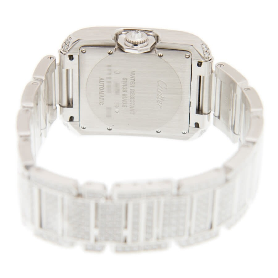 Cartier Tank Anglaise Diamond Pave 18kt White Gold Automatic Men's Watch HPI00561 - 5