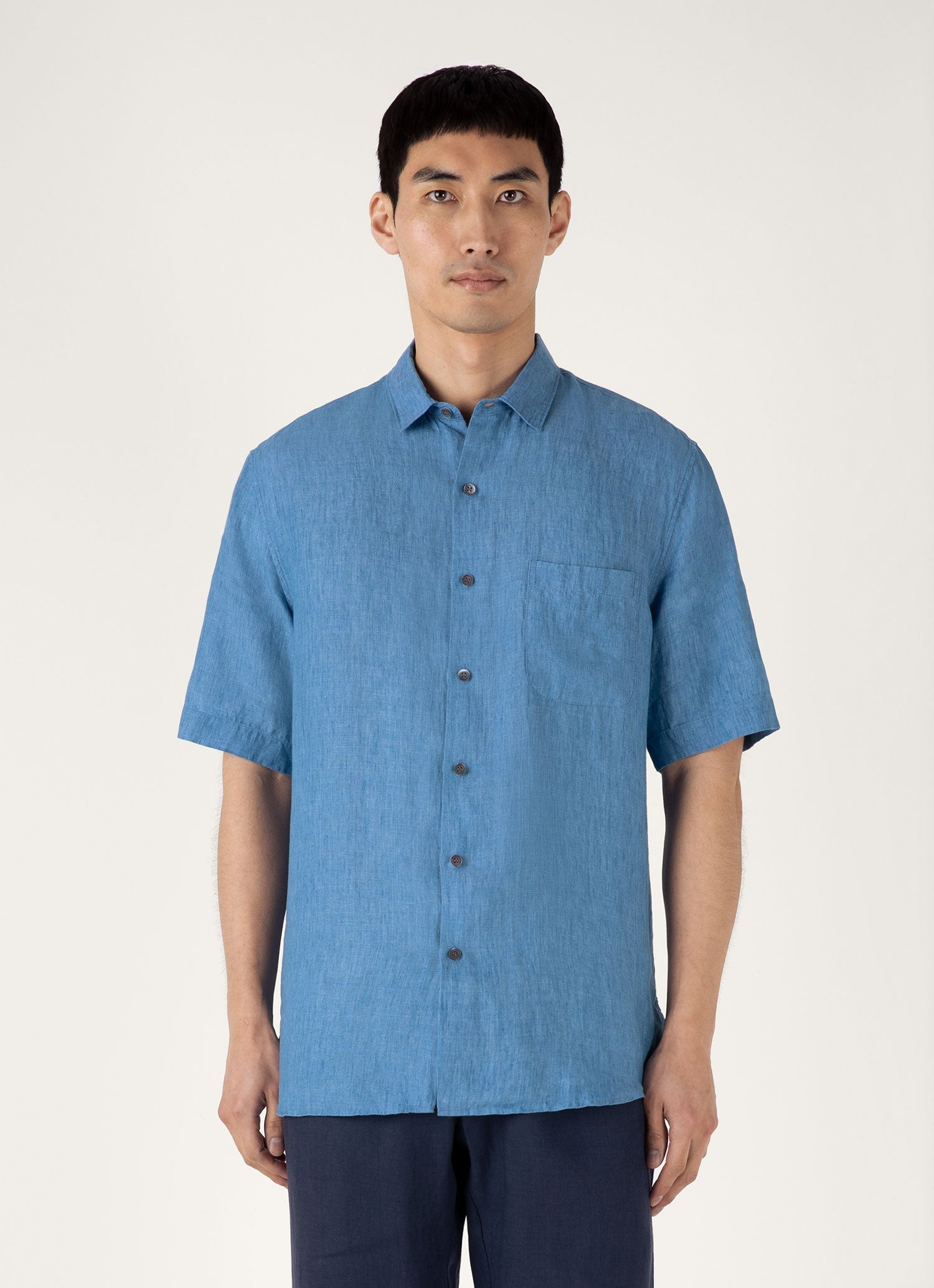 Short Sleeve Linen Shirt - 2