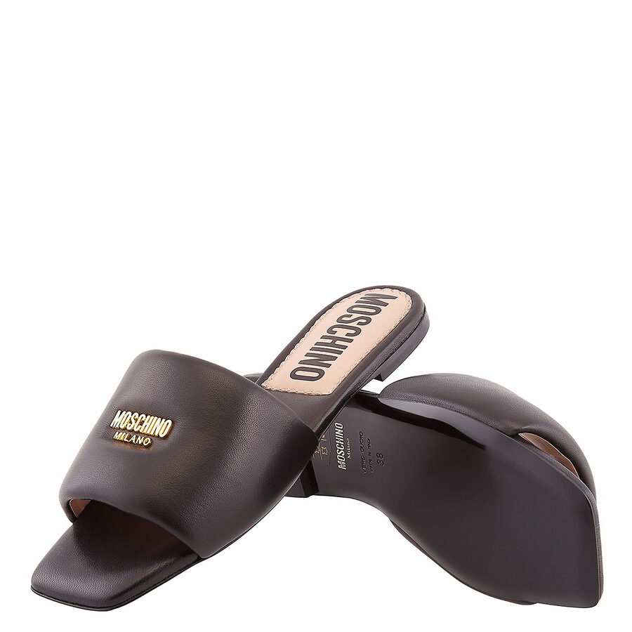 Moschino Logo-Plaque Padded Flat Sandals - 2