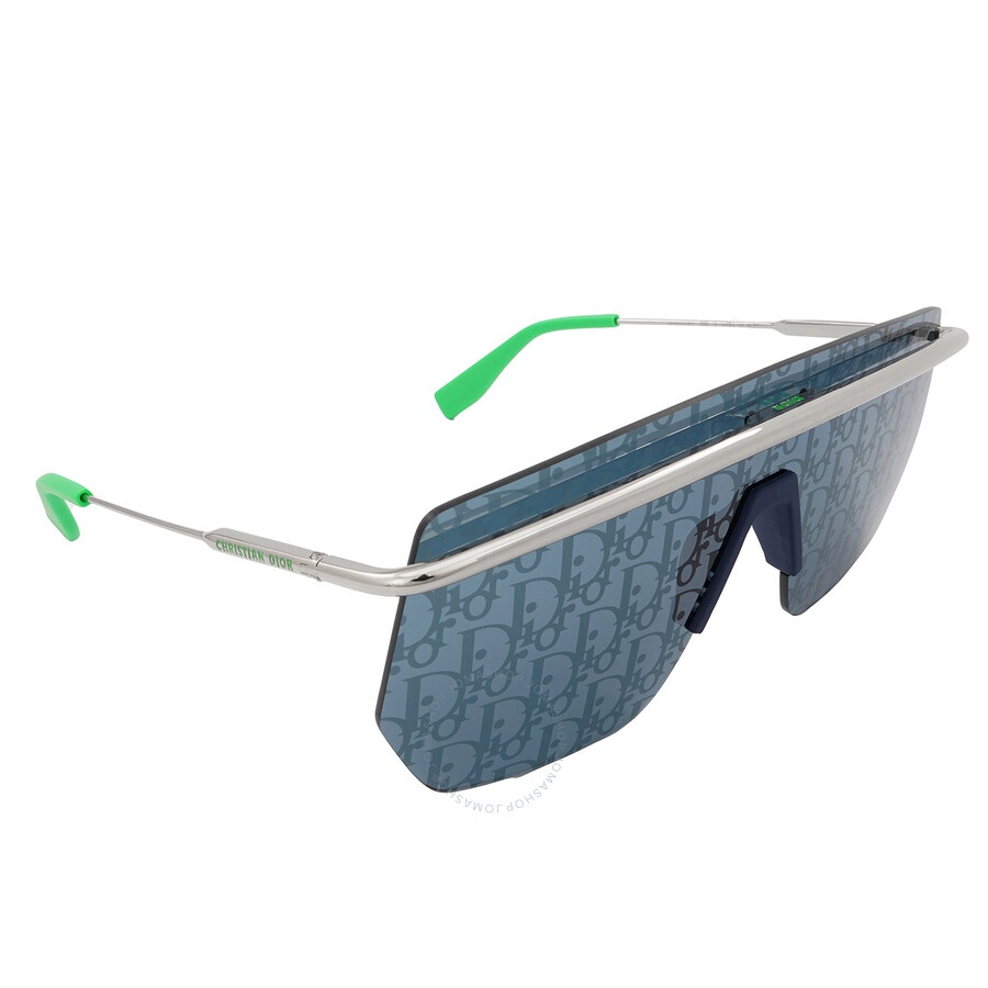 Dior Dior Blue Mirror Logo Shield Men's Sunglasses DIORMOTION M1I