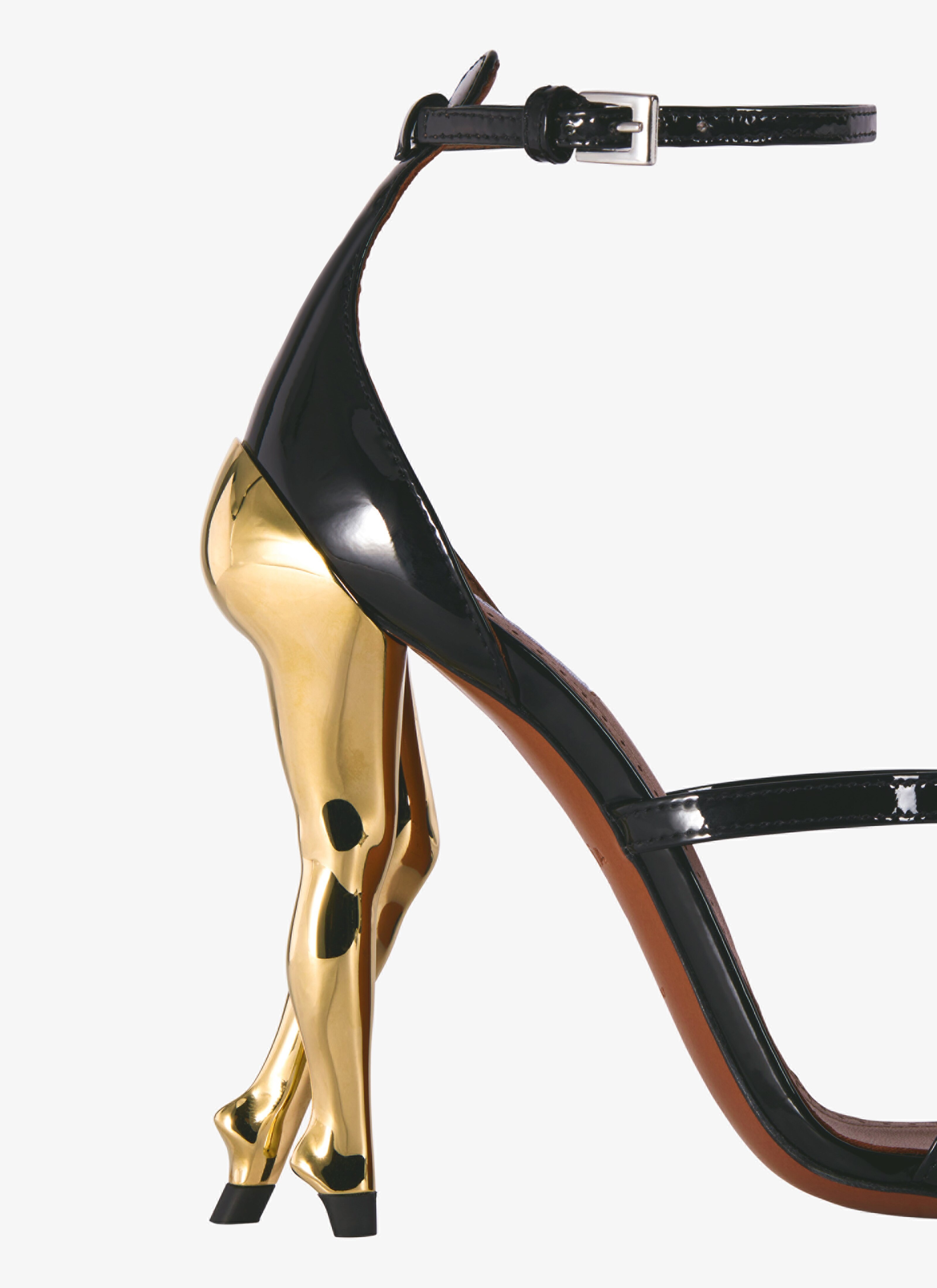 CABARET SANDALS IN PATENT CALFSKIN - 4