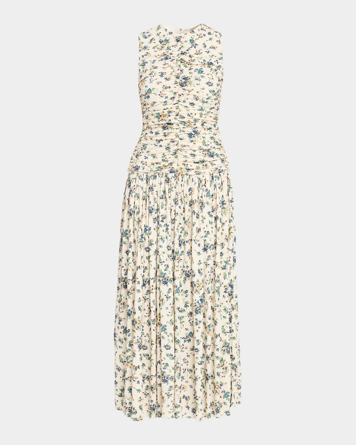 Elora Ruched Floral Jersey Midi Dress - 1