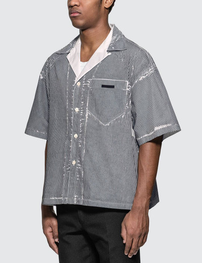 Prada Stencil Stripe Poplin Bowling Shirt outlook