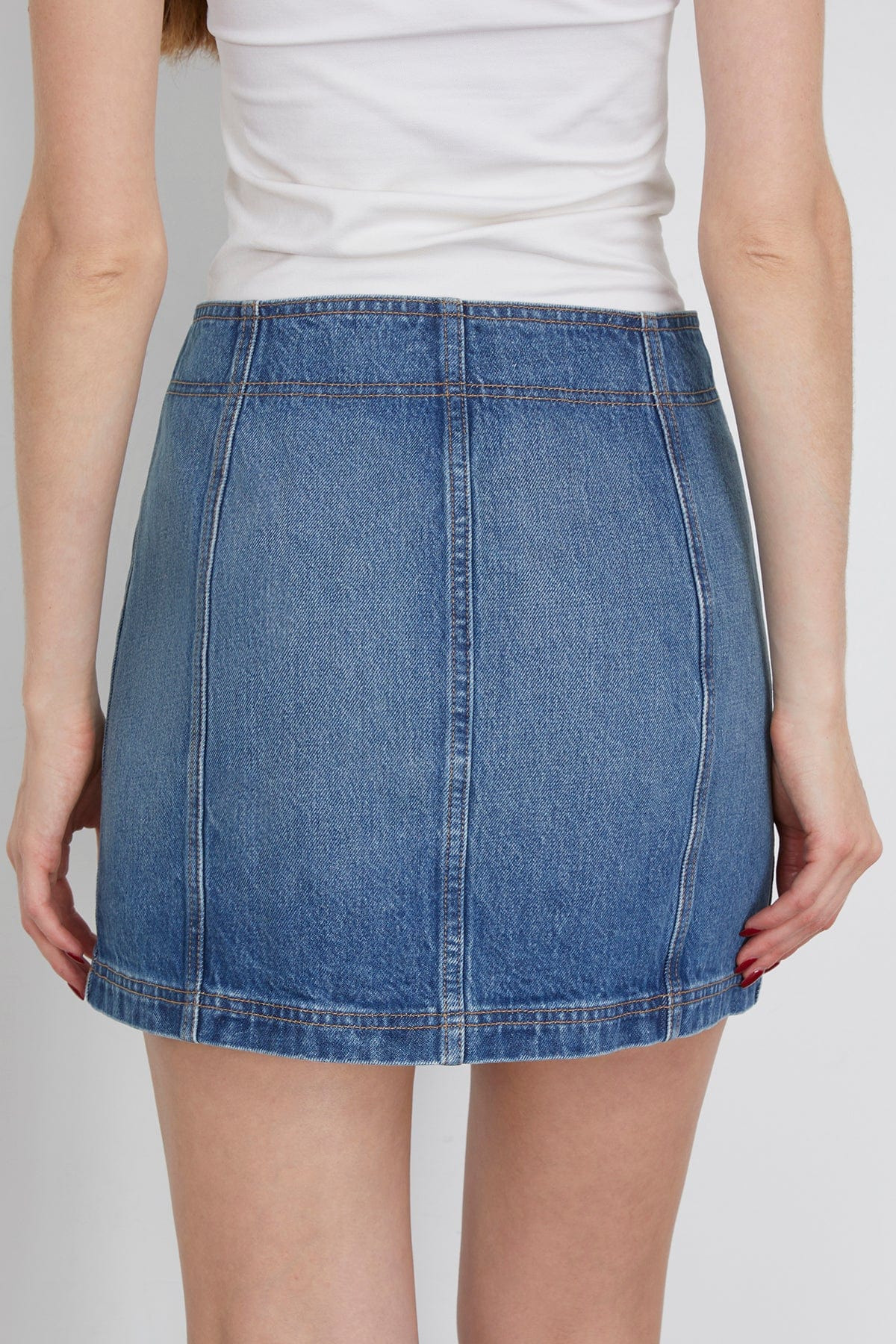 The Clara Mini Denim Skirt in Danube - 4