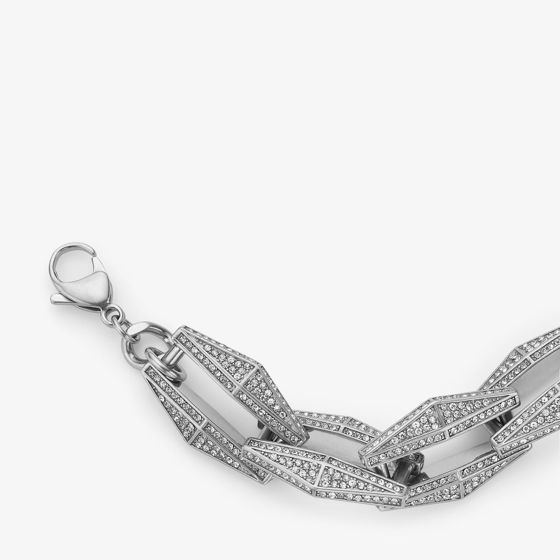 Diamond Chain Necklace
Silver-Finish Chain Necklace with Pave Crystals - 4