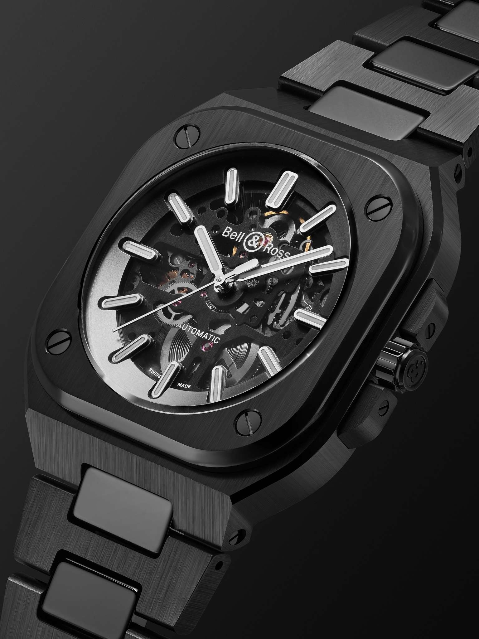 BR 05 Skeleton Automatic 41mm Black Ceramic and Steel Watch, Ref. No. BR05A-BL-SK-CE/SCE - 4