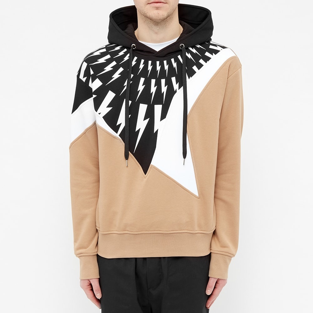 Neil Barrett Lightning Bolt Patchwork Hoody - 3