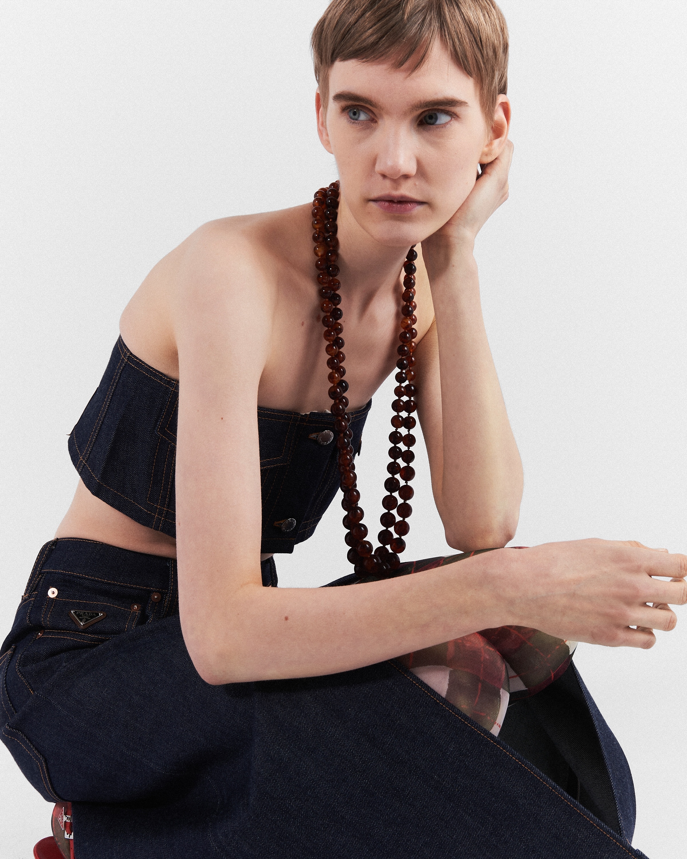 Crop top in selvedge denim - 6