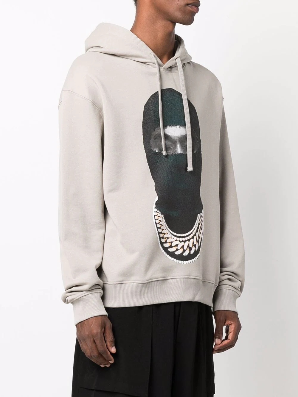 face-print cotton hoodie - 3