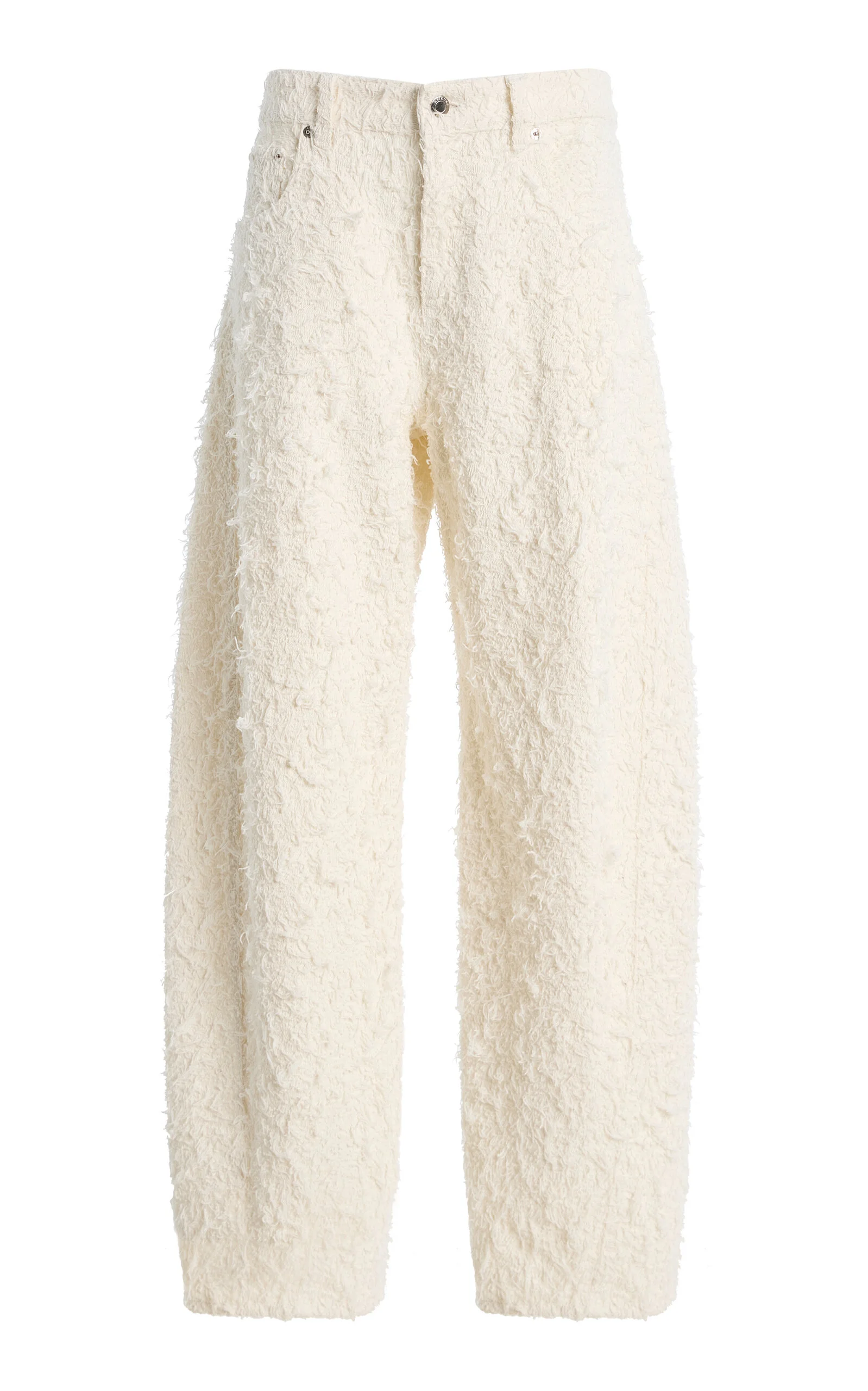 Clyde Fur-Denim Barrel-Leg Jeans - 1