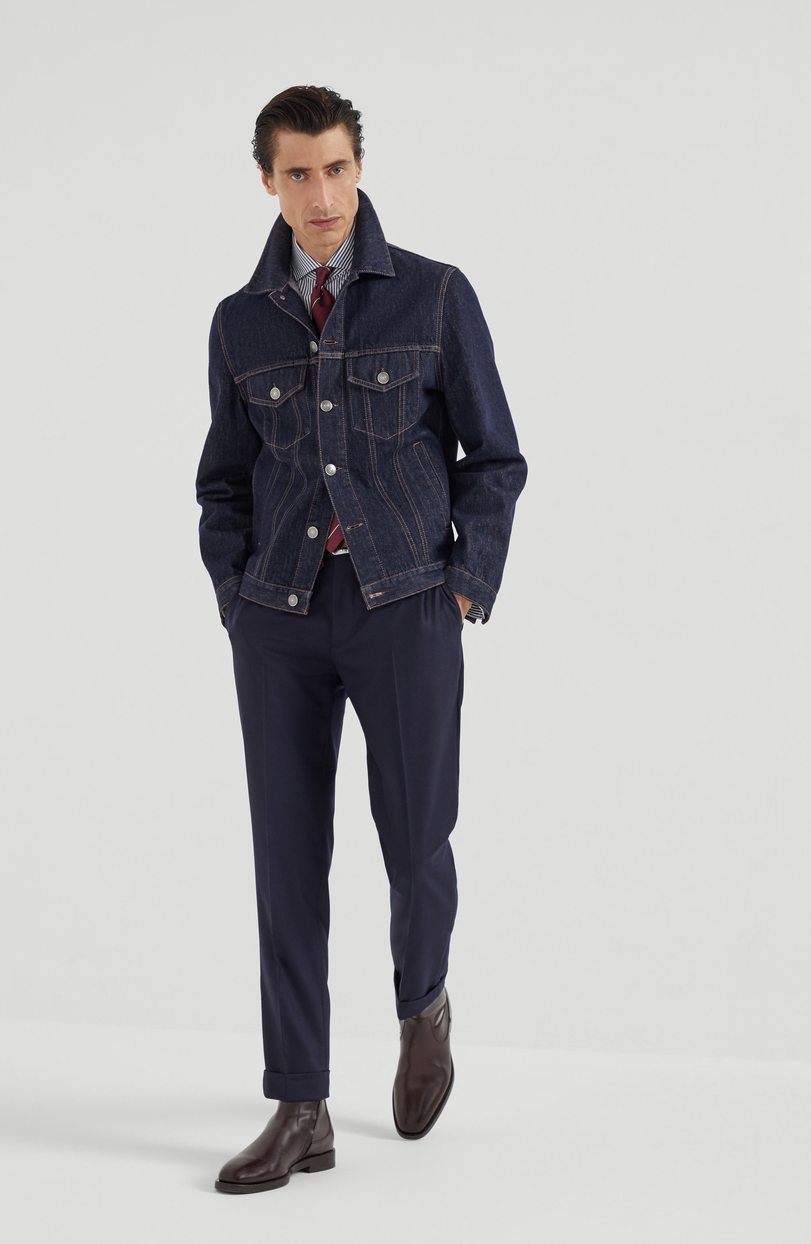 Brunello Cucinelli Italian fit trousers in Avio Blue at Nordstrom - 5