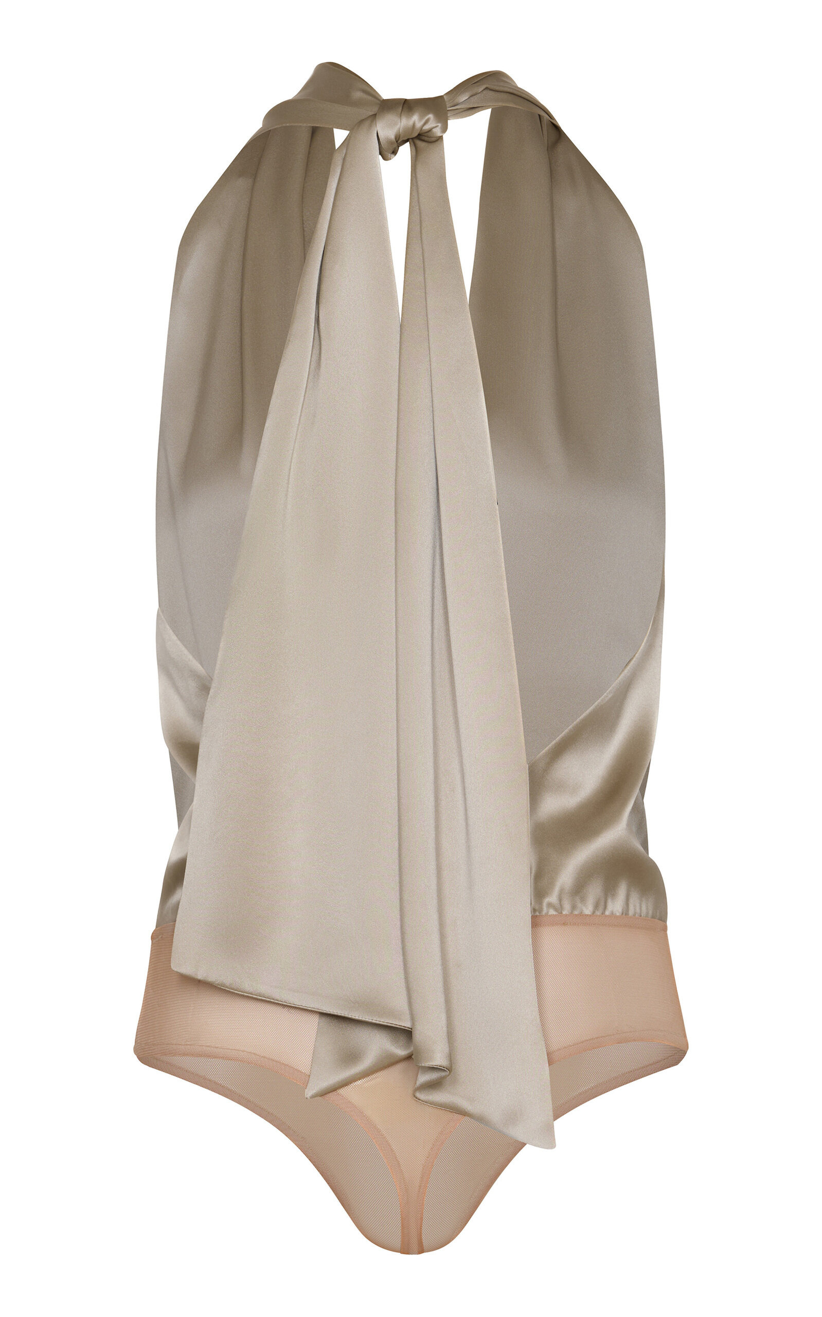 Negroni Satin Halter Bodysuit taupe - 4