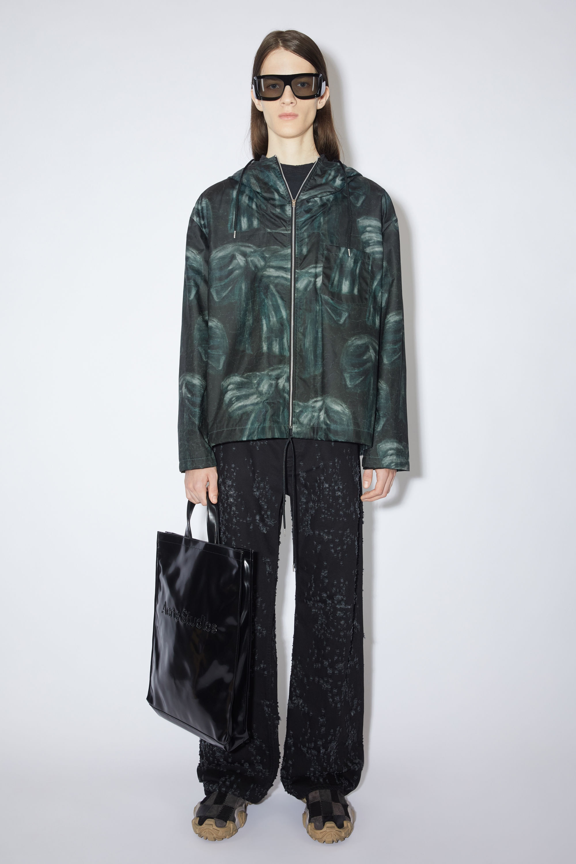 Printed hooded jacket - Black/dark blue - 2