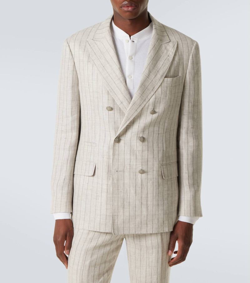 Pinstripe linen suit 6