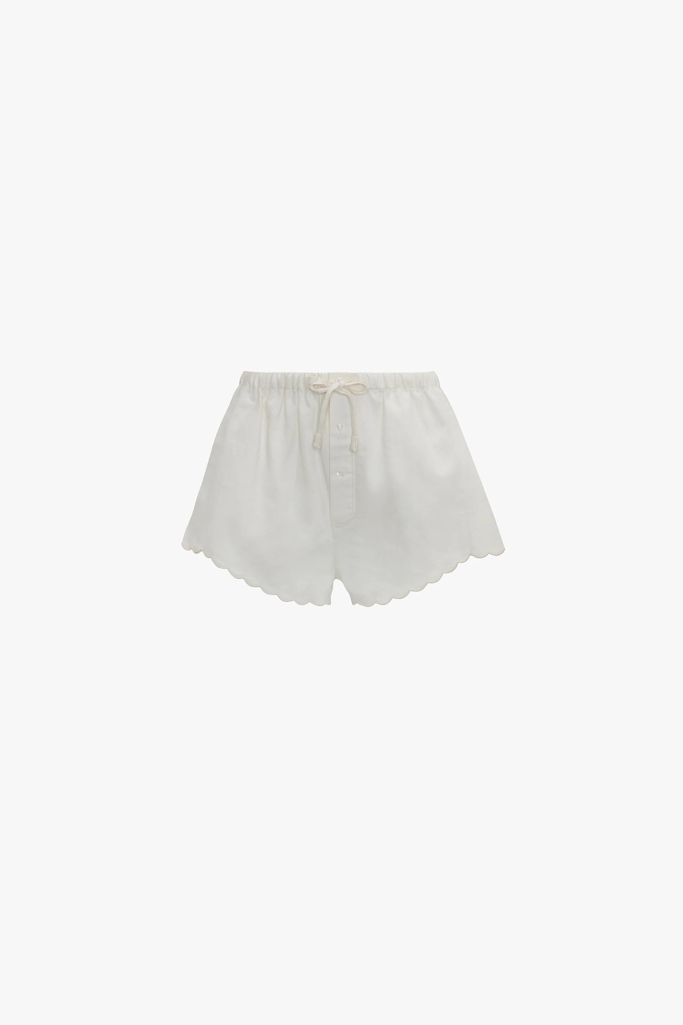 Embroidered Mini Short In White - 1