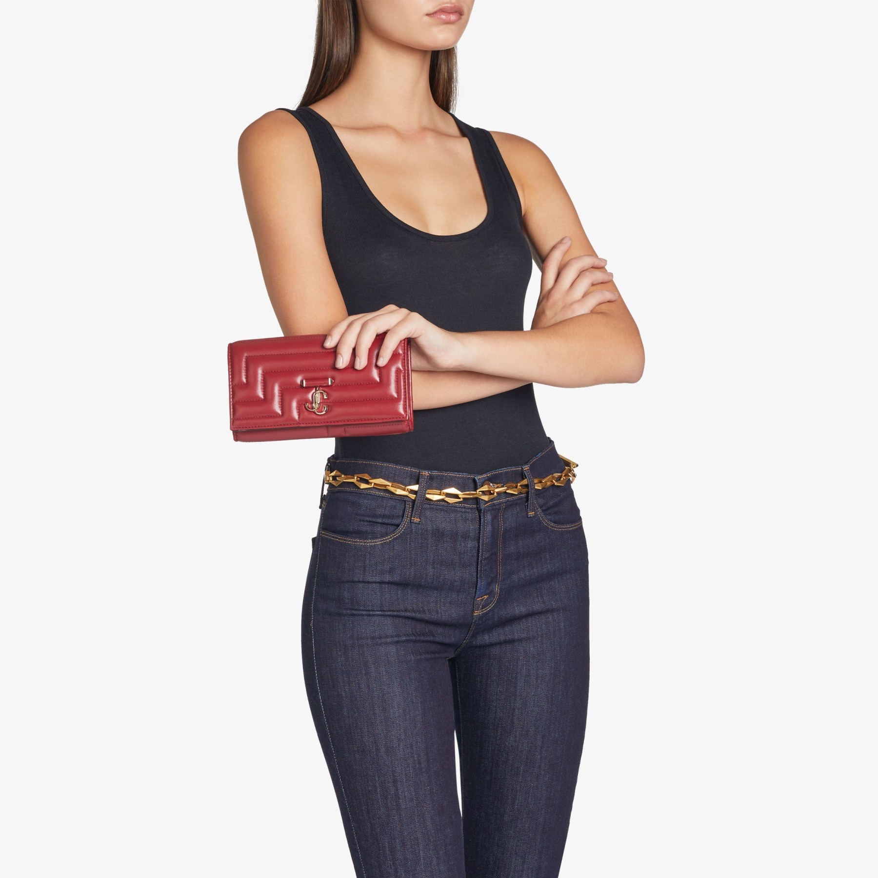 Avenue Wallet W/Chain
Cranberry Avenue Nappa Leather Wallet with Chain Strap - 2