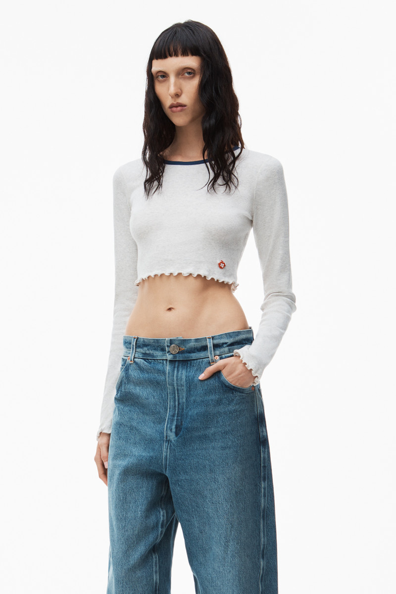 lettuce hem crewneck in micro rib jersey 2