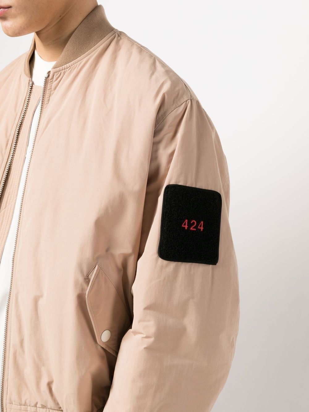 logo-patch quilted bomber jacket - 5