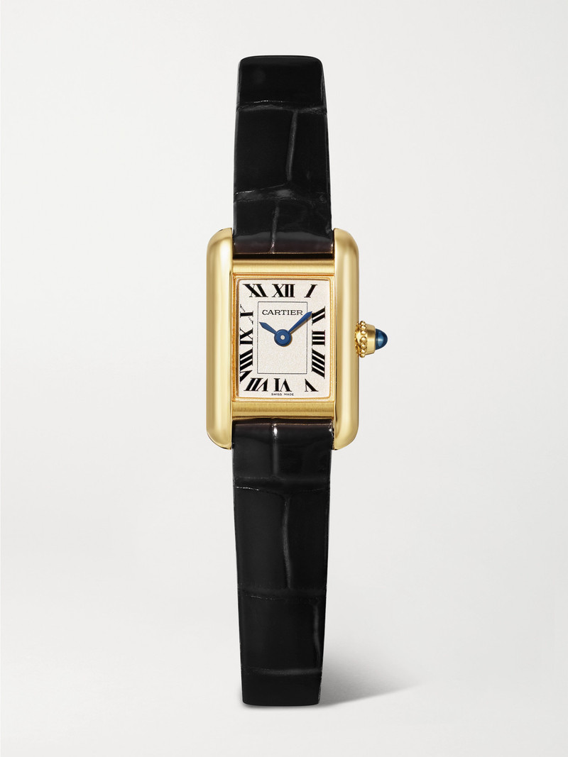 Tank Louis Cartier 16.5mm Mini 18-karat Gold And Alligator Watch 1