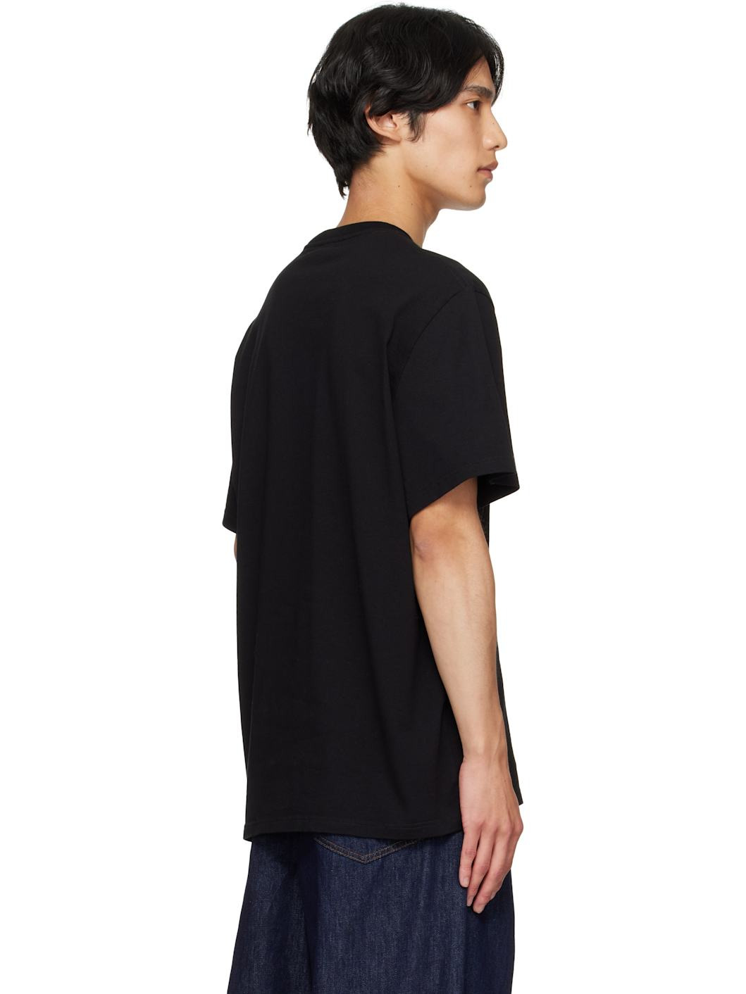 Black Flocked Skull T-shirt - 3