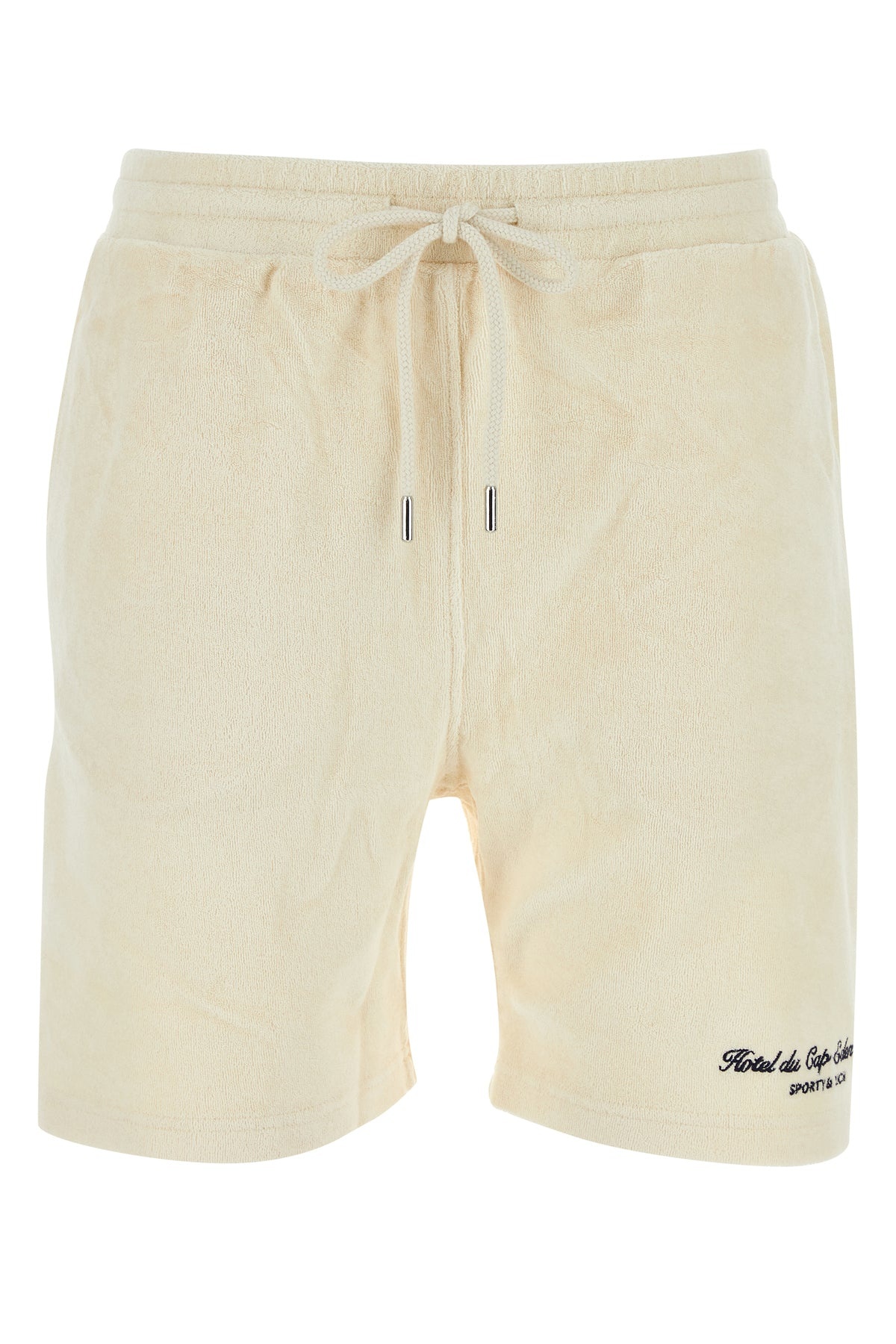 Cream terry fabric Hotel du Cap Cursive shorts - 1