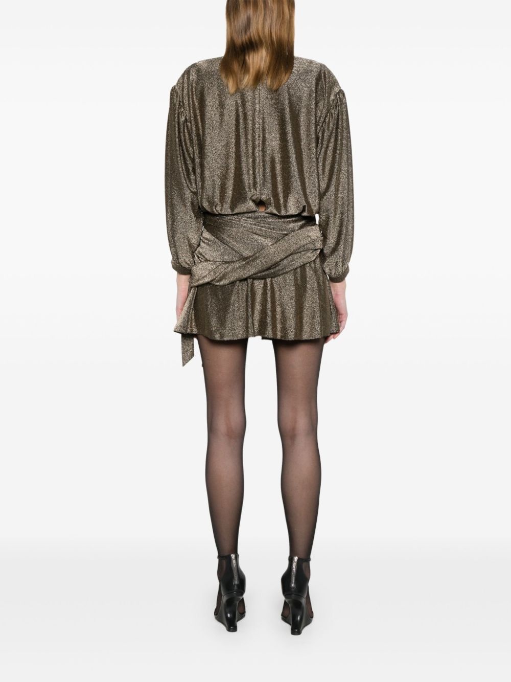 draped glitter minidress - 4