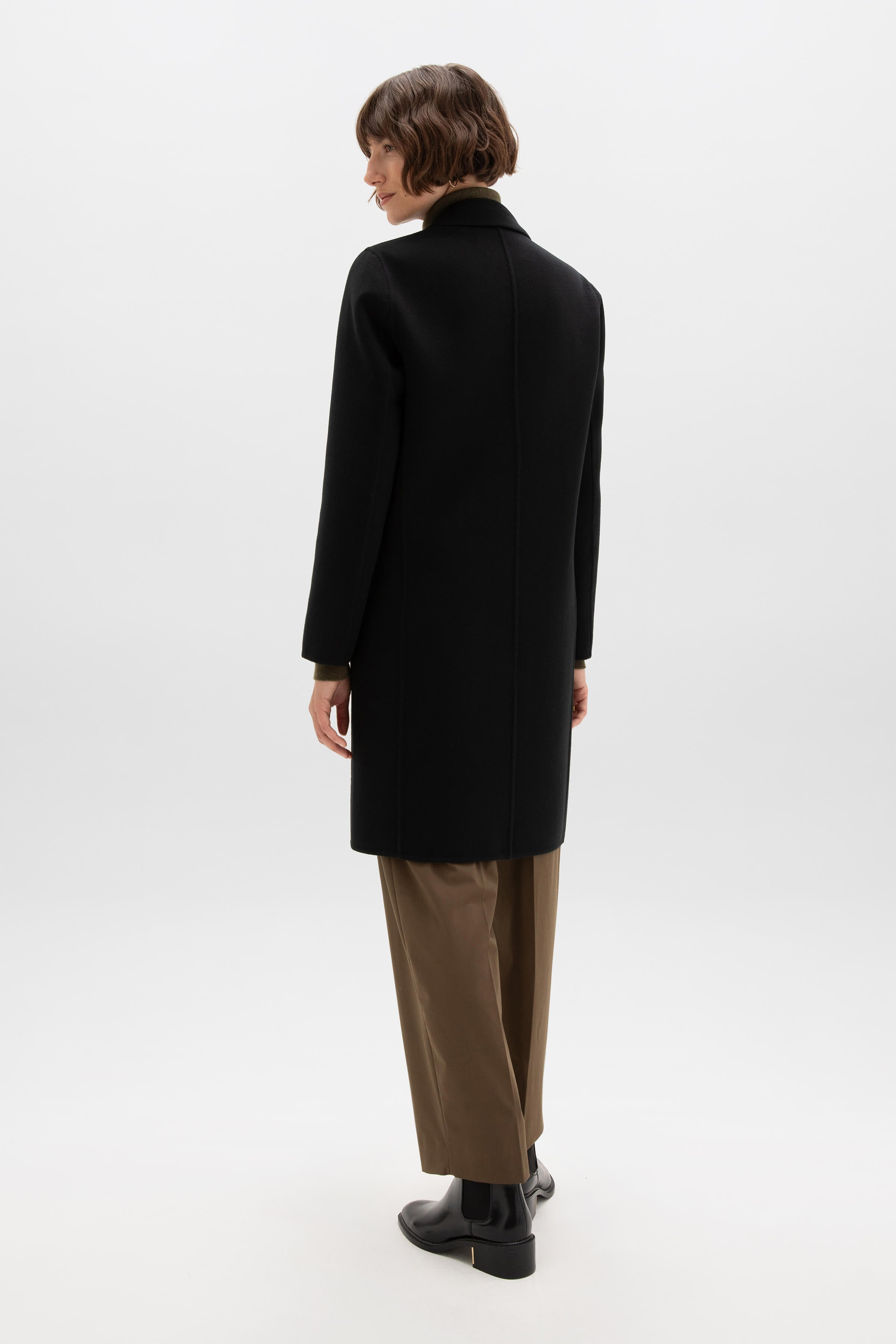 Classic Black Cashmere Coat - 4