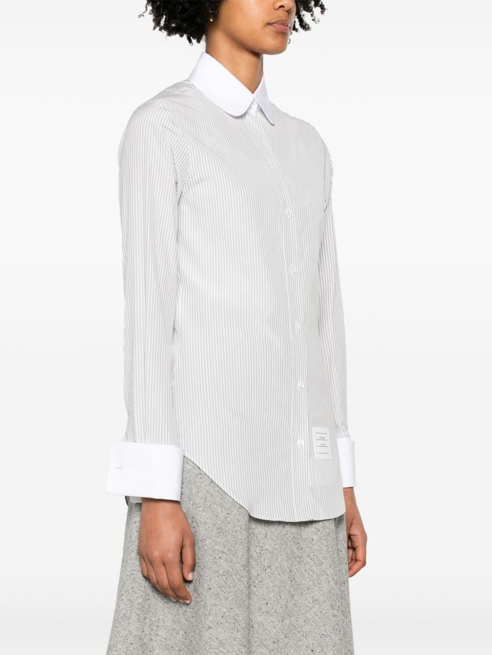 striped rounded-collar shirt - 3