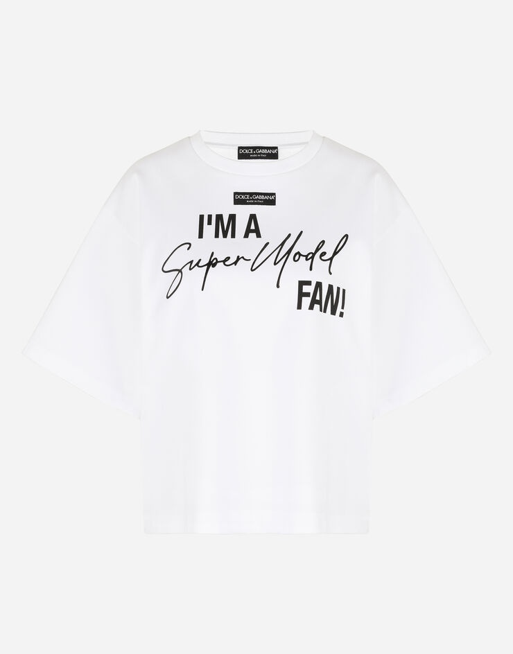 Jersey T-shirt with I'm a super model fan print - 3