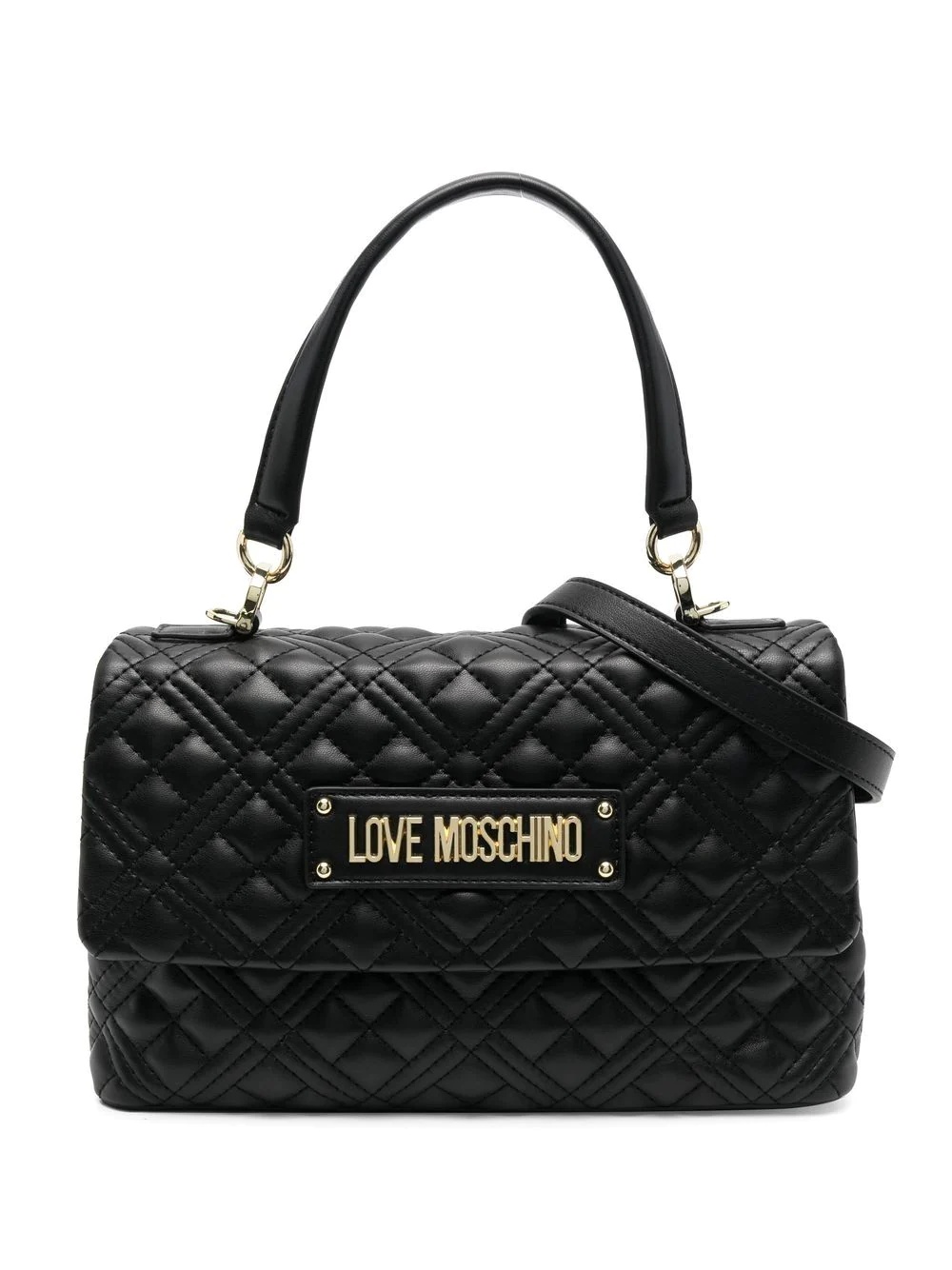 logo-plaque quilted tote bag - 1