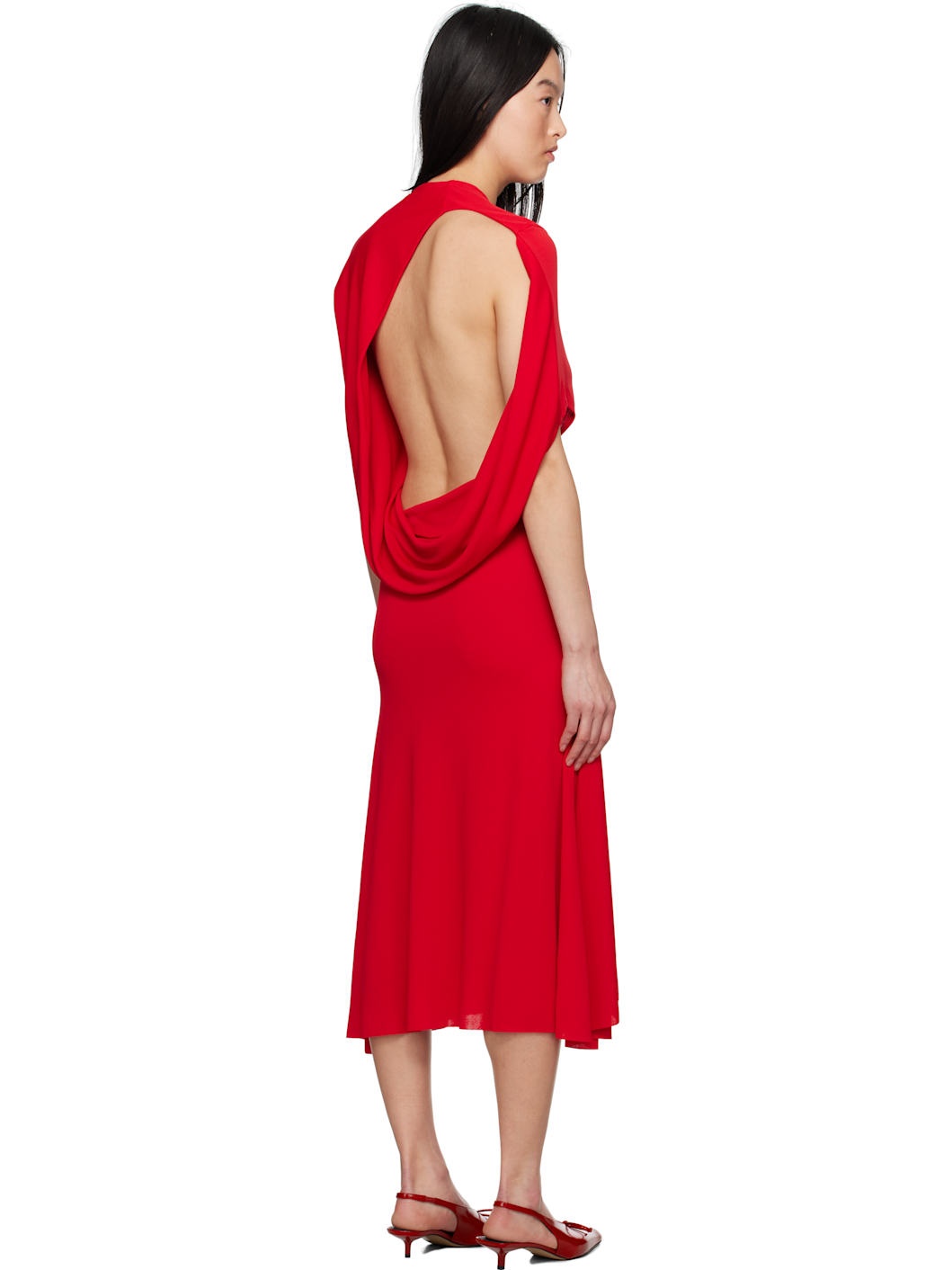 Red La Croisière 'The Salerno' Midi Dress - 3