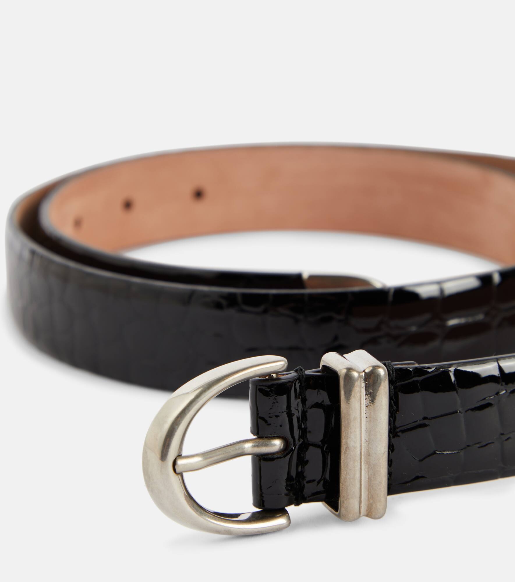 Bambi croc-effect leather belt - 3