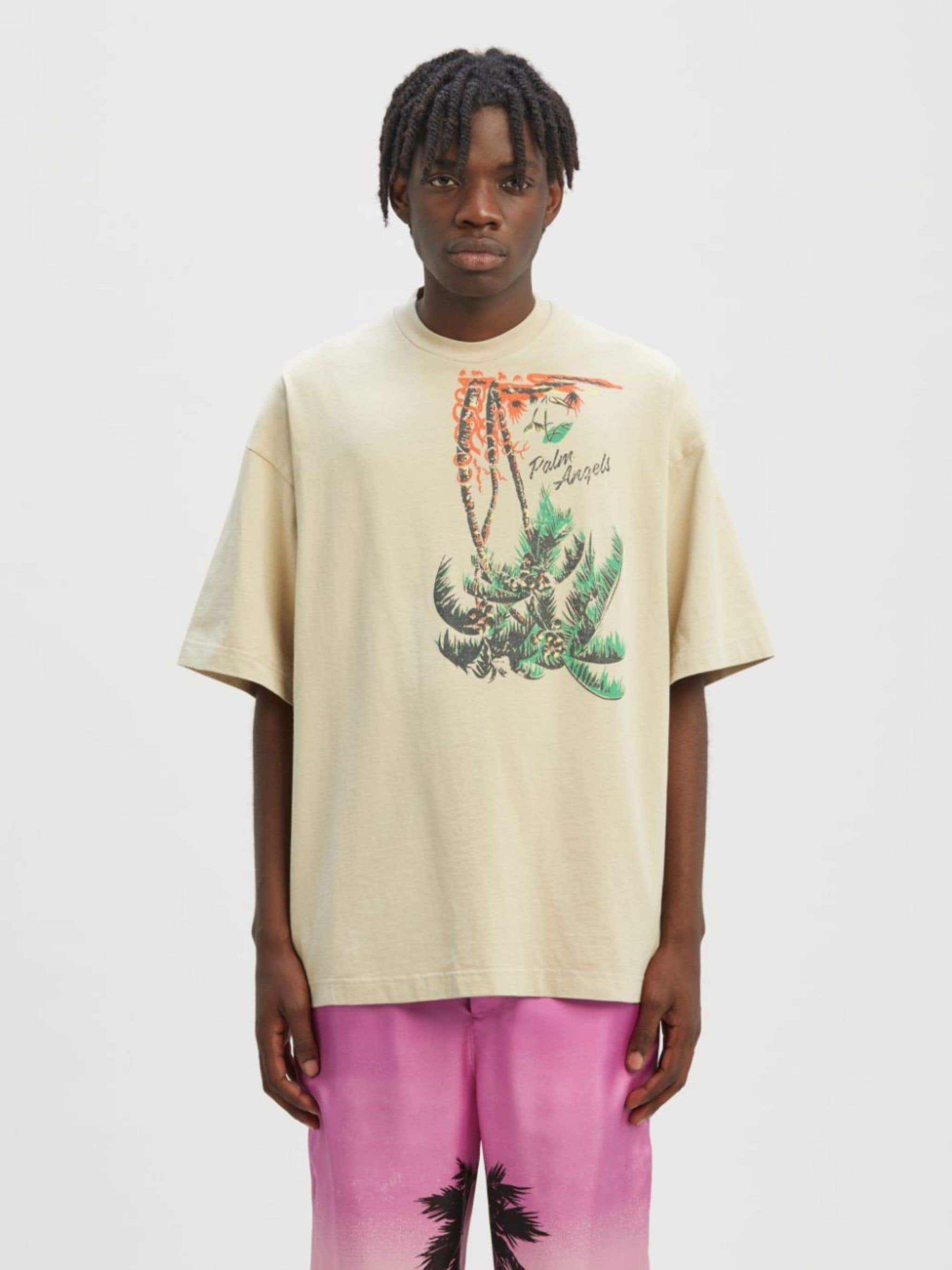 palm-print short-sleeve T-shirt - 3